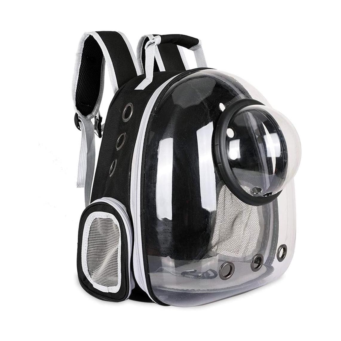 Mochila Cápsula Espacial para Animais Sipobuy Resistente Ao Calor e Transpirável Transparente Preto