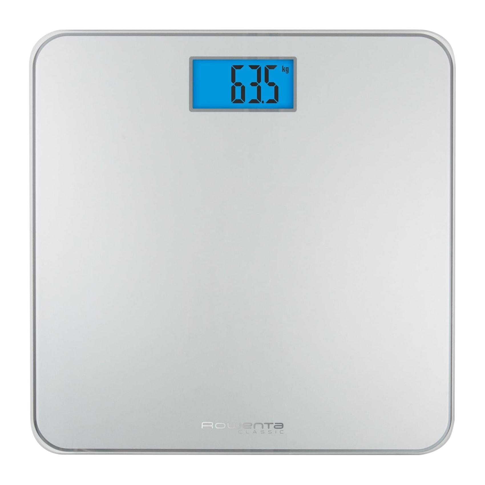 Balança de Casa de Banho Rowenta Classic BS1500 com Ecrã LCD Capacidade de 160 Kg Vidro Prata