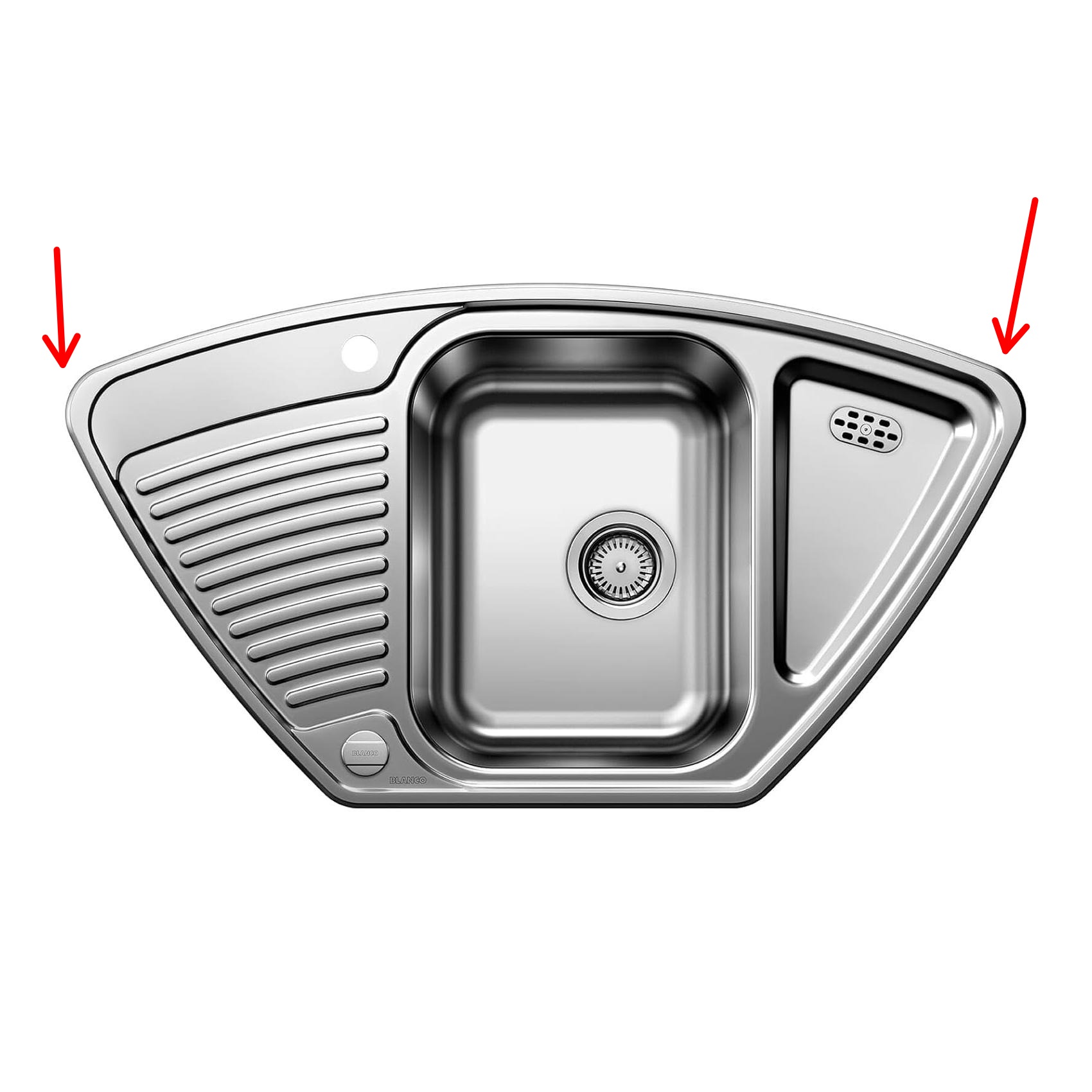 Lava-louça de Canto Blanco Tipo 9 E em Aço Inoxidável com Escorredor Reversível