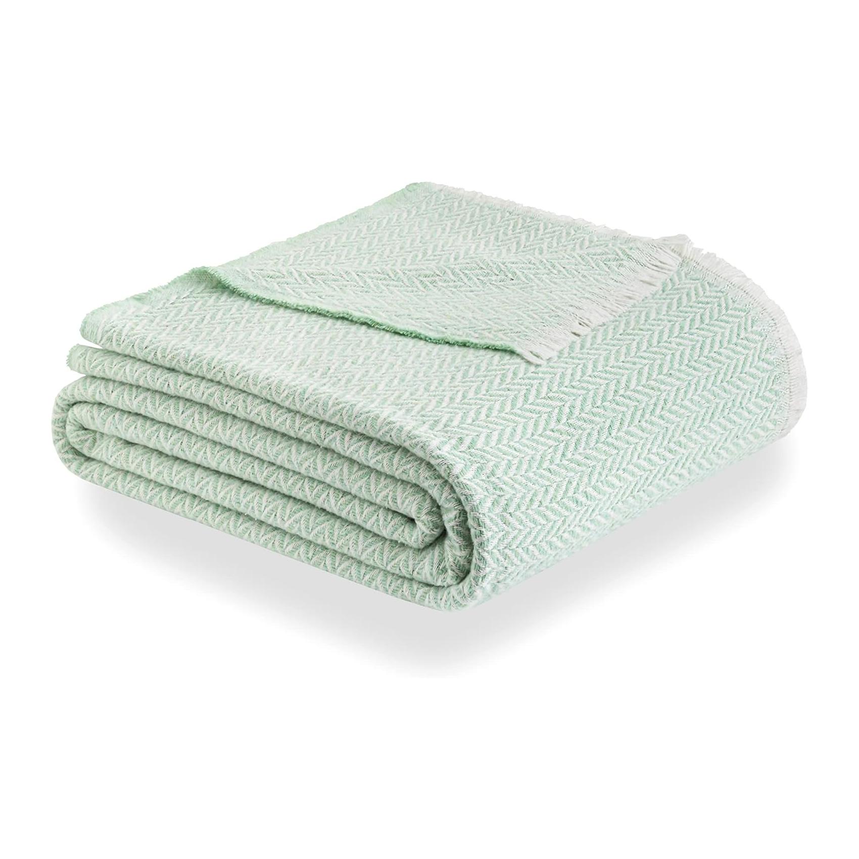 (180x240 cm) Manta de Algodão Extra Suave Verde Mint Todocama