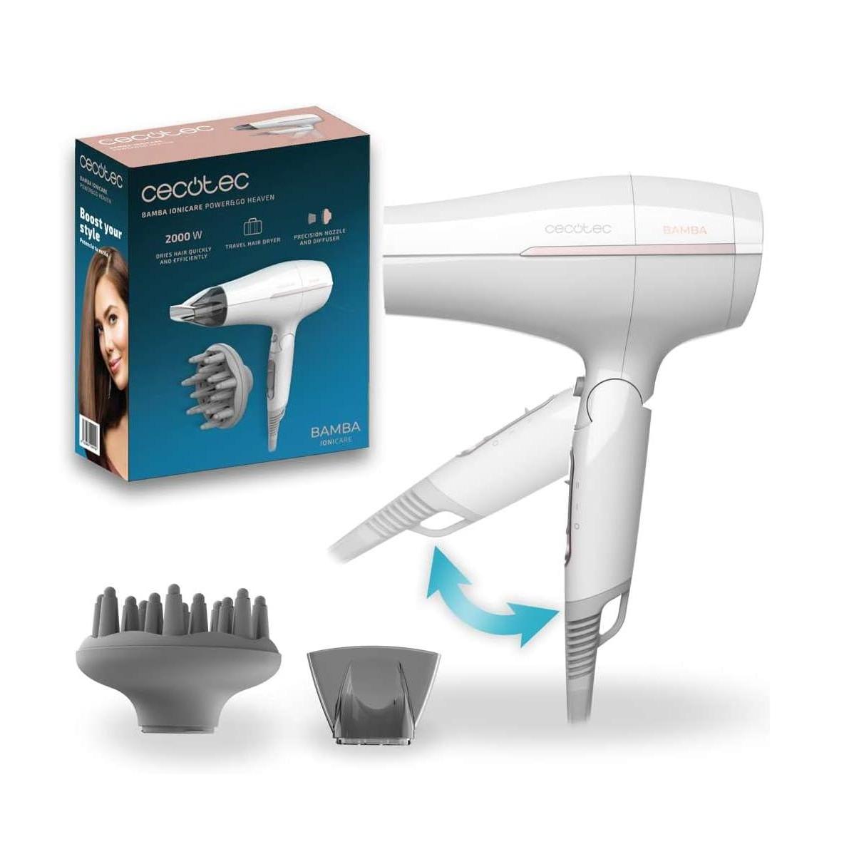 Secador de Cabelo de Viagem Cecotec IoniCare TravelWhite 2400 W Compacto Dobrável
