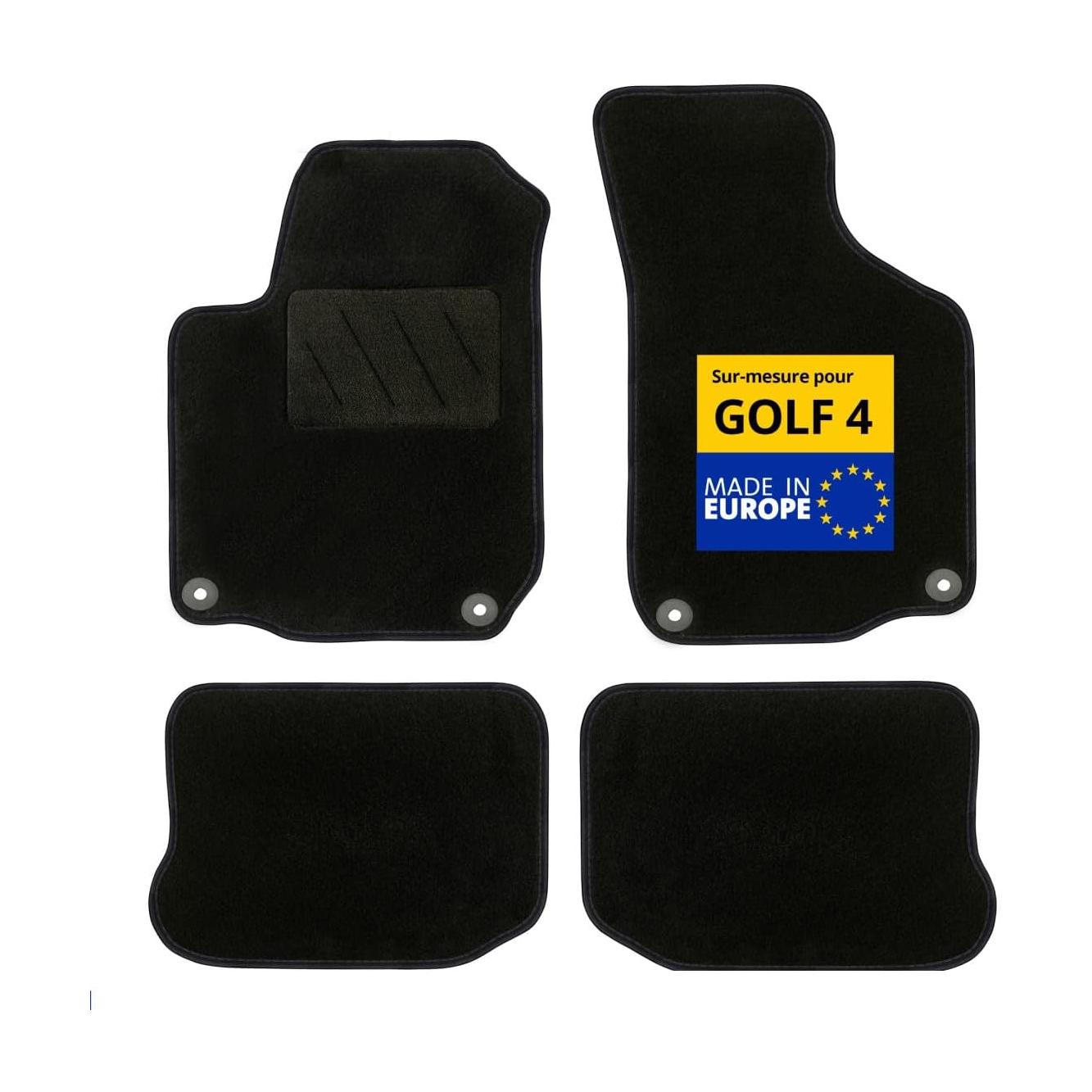 Tapetes de Carro Volkswagen Golf 4 (01/1998-10/2003) Antiderrapantes com Clips para  Moqueta Negra