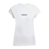 (L) T-shirt de Algodão Adidas Essentials para Mulher Linear Corte Ajustado - Preto/Branco