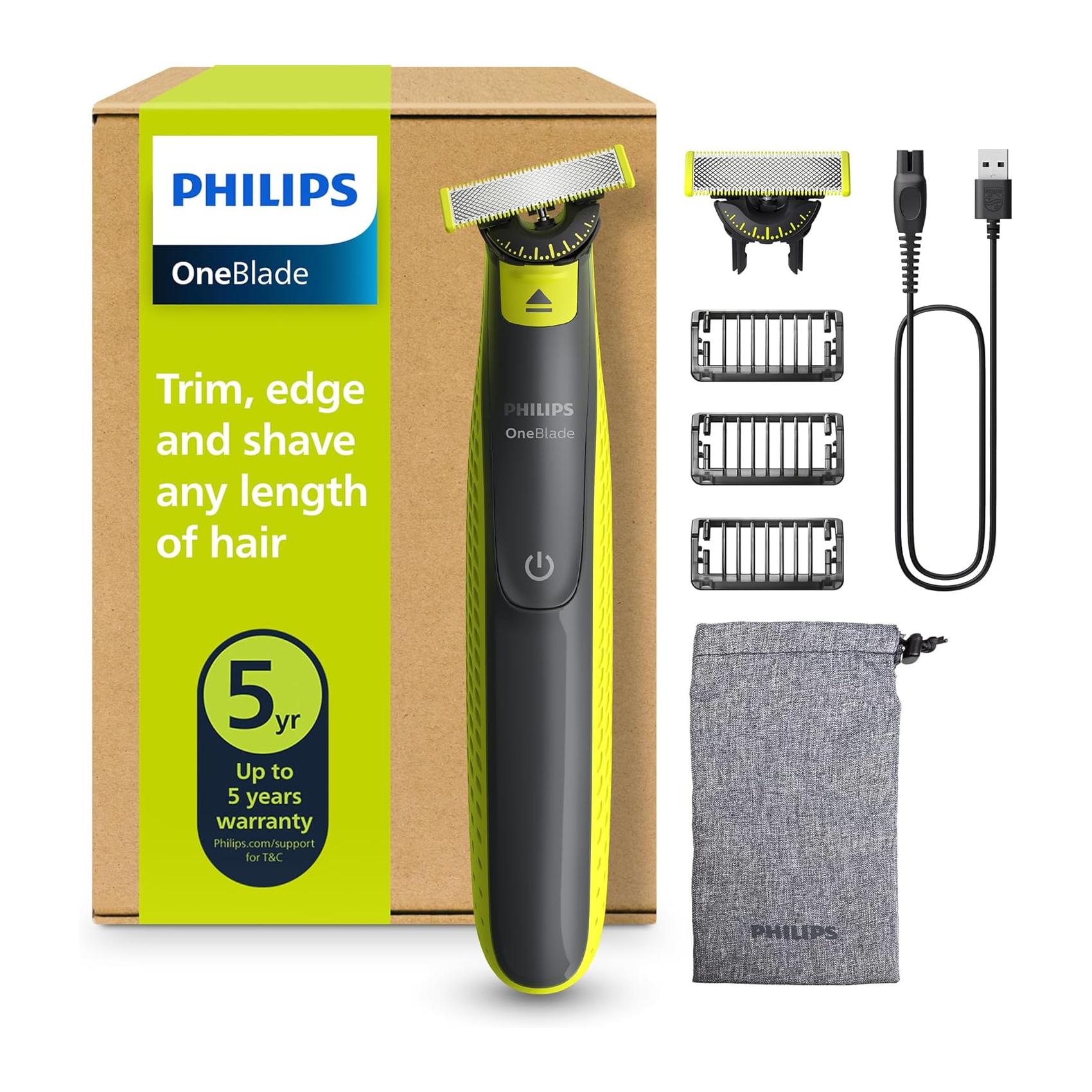 Recortadora e Afeitadora Elétrica Philips OneBlade 360 para Barba QP2724/31