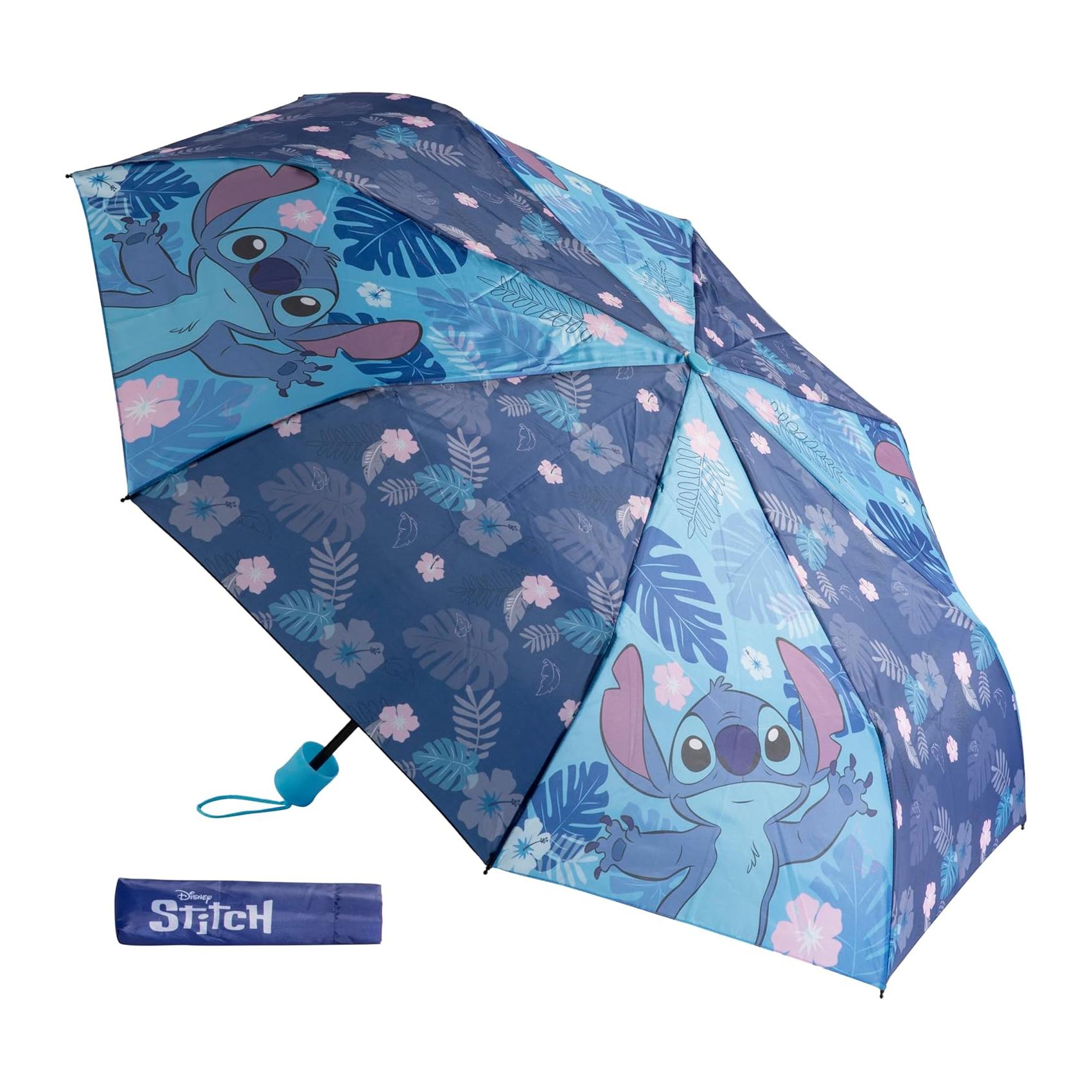 Guarda-chuva Dobrável Stitch Undercover Bolsável com Funda Protetora 94 cm Diâmetro Leve