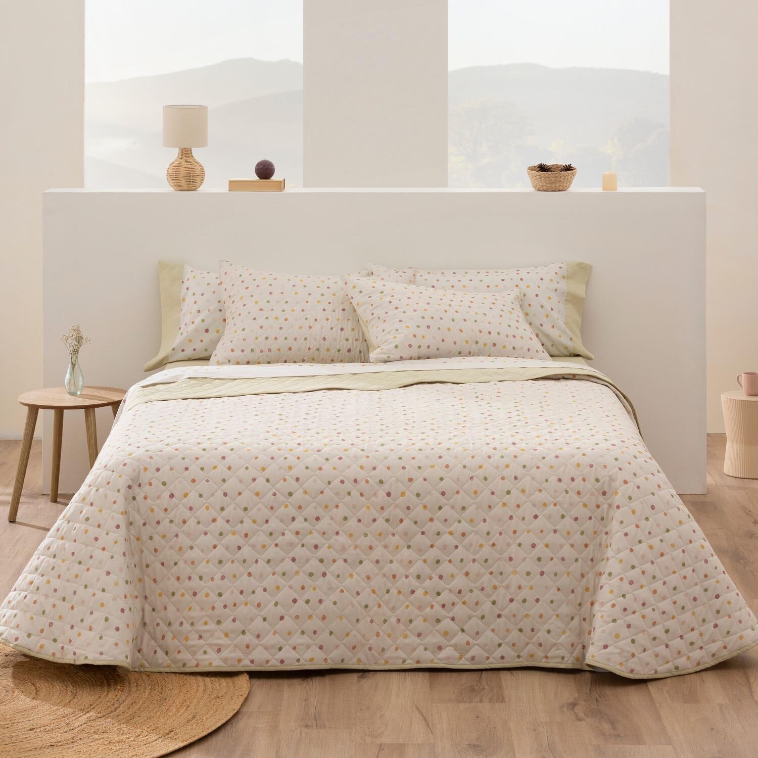 (250x270cm) Colcha Boutí Burrito Blanco com 2 Fronhas (50x70cm) Design 182 Multicolor