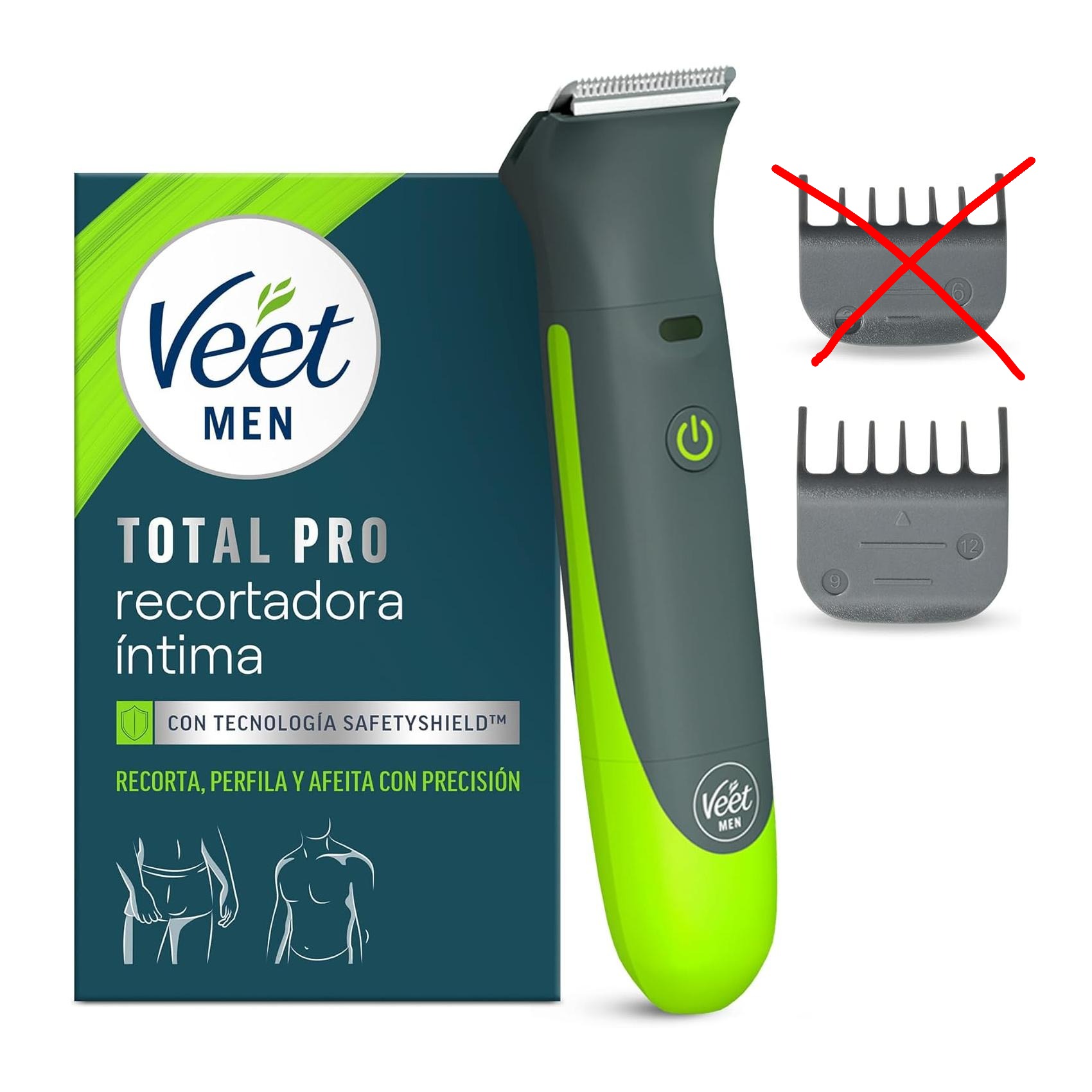 Aparador Corporal Veet Total Pro Zonas Sensíveis e Rosto Resistente à Água - Preto