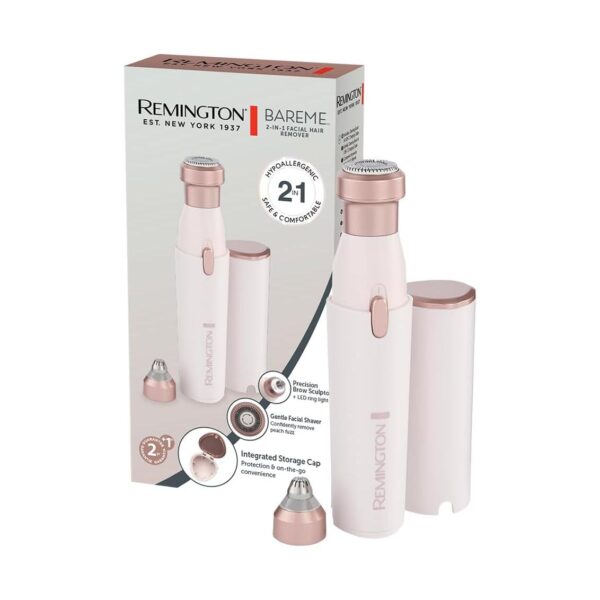 Removedor de Pelo Facial Remington BareMe 2-em-1 Elétrico e Aparador de Sobrancelhas WFS200