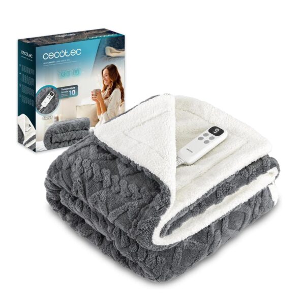 Manta Eléctrica Cecotec 200x180 cm HeatConfort Calma 130 W com Controlo LCD e Temporizador