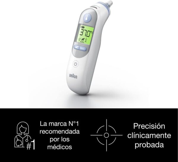 Termómetro de Ouvido Braun ThermoScan 7 para Bebé com Tecnologia Age Precision e Ecrã Digital