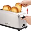 Torradeira Moulinex Classic LS330D Aço Inoxidável 2 Fendas Largas 1400 W 6 Níveis de Tostagem