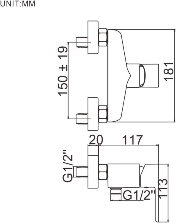 Kit de Misturadora de Chuveiro Monocomando Ibergrif M12002 Supreme com Chuveiro Suporte Mangueira Cromado