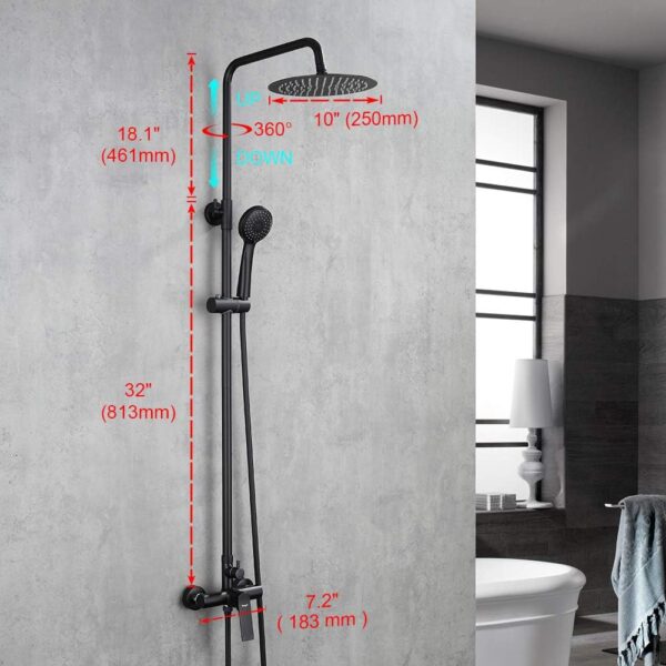 Coluna de de Duche Preta Ibergrif M17004B com Rociador e Alcachofa