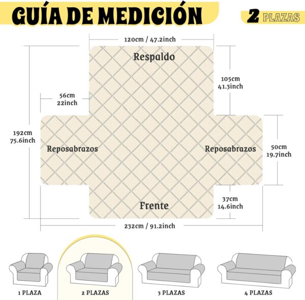 Capa de Sofá 2 Lugares TAOCOCO Impermeável Antideslizante Acolchoada Cinza Escuro