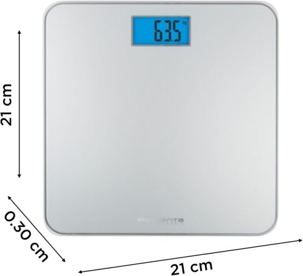 Balança de Casa de Banho Rowenta Classic BS1500 com Ecrã LCD Capacidade de 160 Kg Vidro Prata