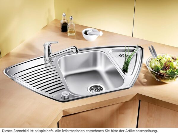 Lava-louça de Canto Blanco Tipo 9 E em Aço Inoxidável com Escorredor Reversível