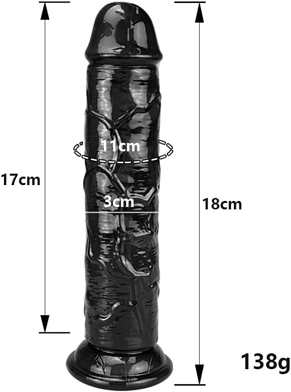 Dildo Realista Preto 18 cm para Uso Anal Masculino e Feminino Compatível com Lubrificante