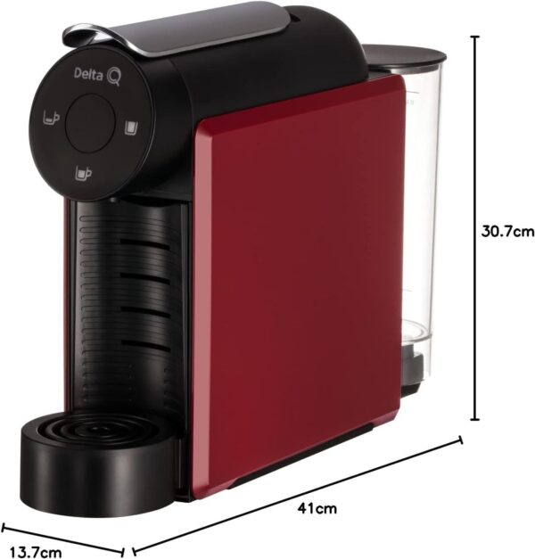 Cafeteira Delta Q Mini Qool para Cápsulas Compacta Versátil Minimalista Cor Vermelha