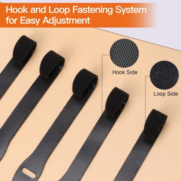 Conjunto de 120 Fitas Organizadoras de Cabos Zivacate com Gancho e Bucle - Preto