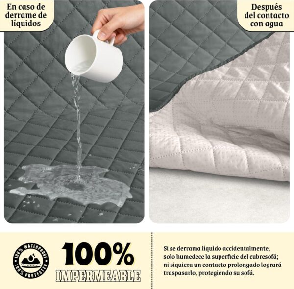 Capa de Sofá 2 Lugares TAOCOCO Impermeável Antideslizante Acolchoada Cinza Escuro