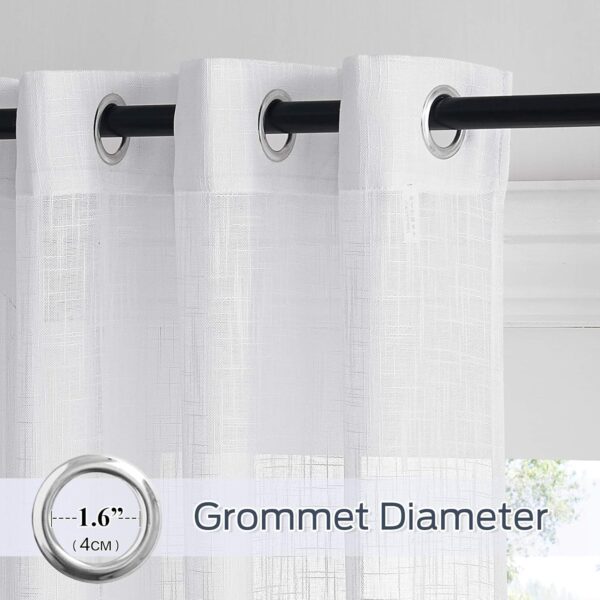 (200x220 cm) Cortina Translucida Aspecto de Linho Branco (1 Unidade)