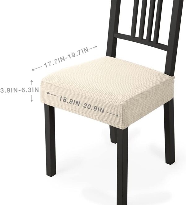 4 Capas Elásticas para Cadeiras de Jantar Design Jacquard Laváveis - Creme