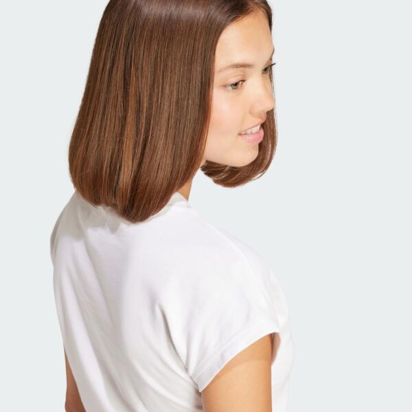 (L) T-shirt de Algodão Adidas Essentials para Mulher Linear Corte Ajustado - Preto/Branco