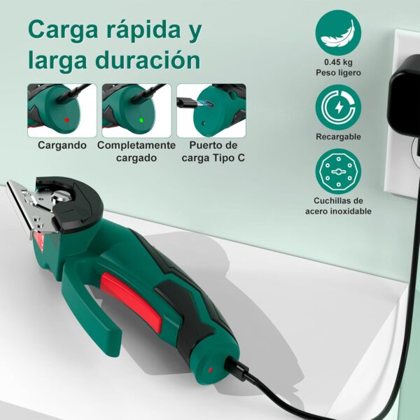 Tesoura Elétrica HYCHIKA 4 V com Cortador Rotativo 300 RPM e LED para Vários Materiais