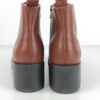 (37) Botins Camper Wanda K400228 Salto Quadrado em Pele - Castanho