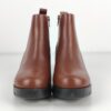 (37) Botins Camper Wanda K400228 Salto Quadrado em Pele - Castanho