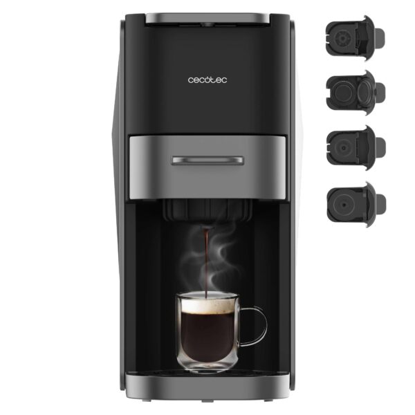 Máquina de Café Cecotec compativel com Dolce Gusto, Nespresso, ESE Pod e Senseo FreeStyle Compact Dark 20 Bares Multicápsulas 1200W - Preto