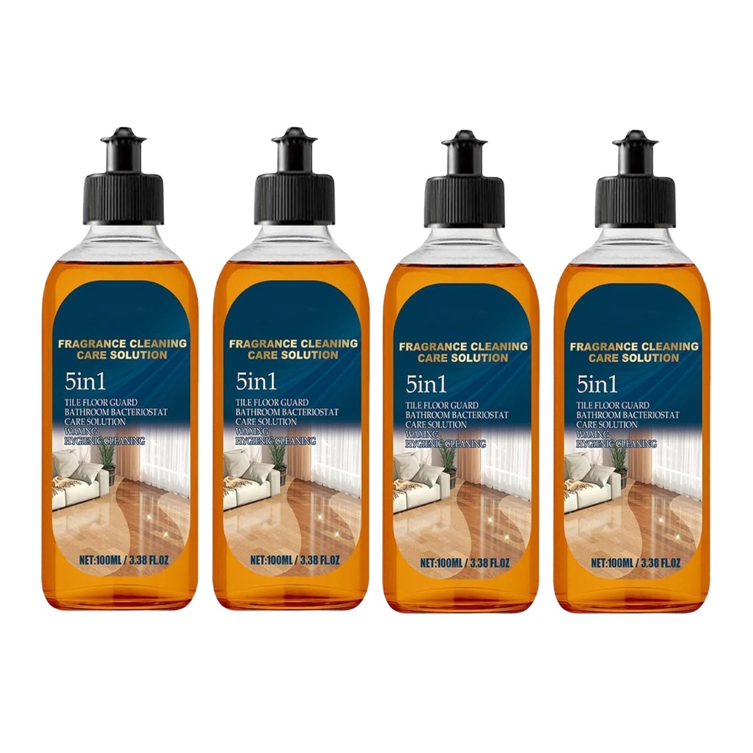 (4x100ml) Detergente de Chão Brilho 5-em-1 Madeira e Mármore Gloss Effect Limão