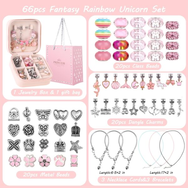 Kit de Fabricação de Pulseiras DIY 66 Peças com Pendentes e Miçangas UFU