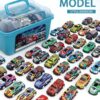 (24 Unid.) Carrinhos de Brinquedo Fricção em Liga Metálica para Crianças +3 Anos - Colorido