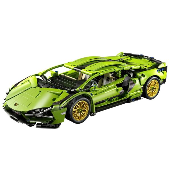 Carro de Corrida Blocos de Construção Escala 1:14 Estilo Lamborghini Brinquedo Educativo 1280 peças