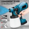 Pistola de Pulverização Elétrica 1000ml Sem Fio 1500W 3 Modos de Pintura 18V
