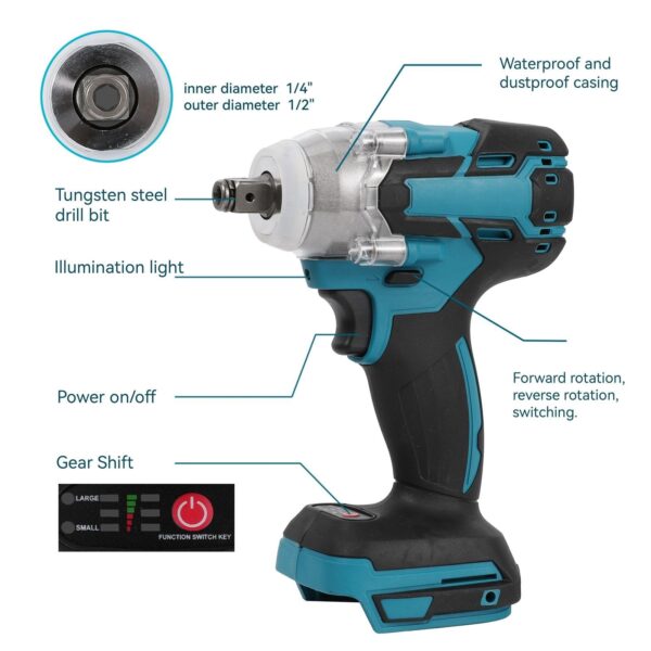 Chave de Impacto 1/2" a Bateria 18V Brushless 520Nm