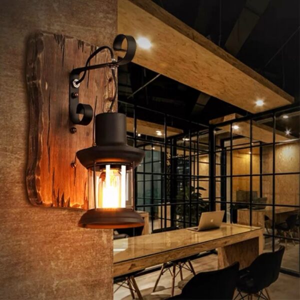 Candeeiro de Parede Industrial Vintage Retro E27 36x15 cm Estilo Loft - Preto