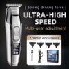 Máquina de Cortar Cabelo Kemei KM-5027 Ecrã LCD - Prateado