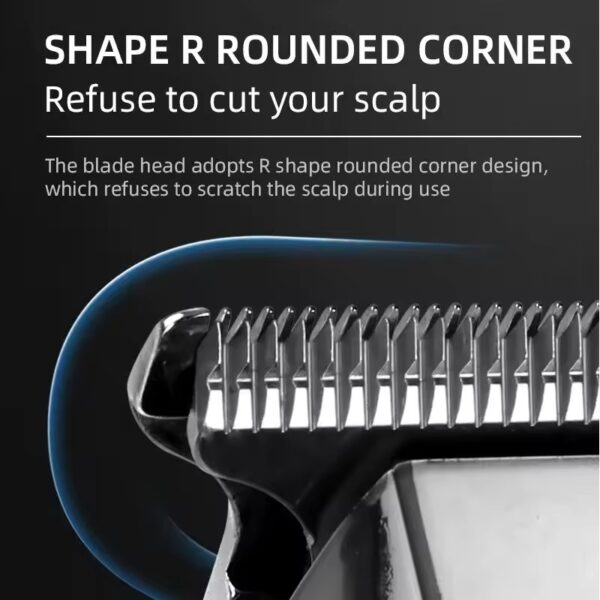 Máquina de Cortar Cabelo Kemei KM-5027 Ecrã LCD - Prateado
