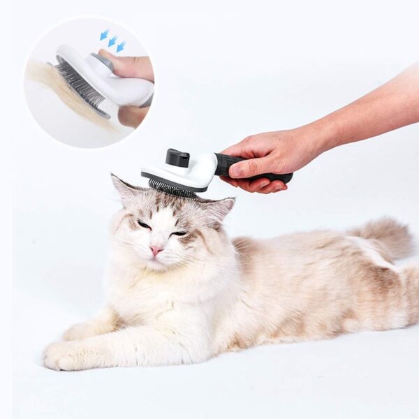 Escova para Animais  Auto-limpeza Cão e Gato Agulha Inox Retrátil Hpingd