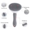 Escova para Animais  Auto-limpeza Cão e Gato Agulha Inox Retrátil Hpingd