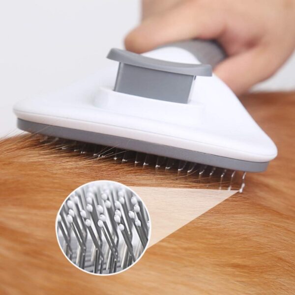 Escova para Animais  Auto-limpeza Cão e Gato Agulha Inox Retrátil Hpingd