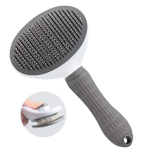 Escova para Animais  Auto-limpeza Cão e Gato Agulha Inox Retrátil Hpingd