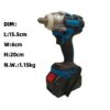 Kit Chave de Impacto 1/2" com 2 Baterias 520 Nm 4200 Rpm Brushless Alto Torque