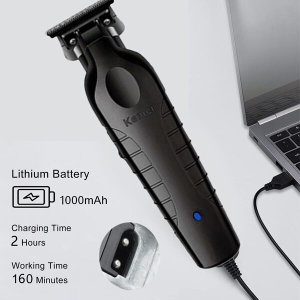 Máquina de Cortar Cabelo Kemei KM-2299 Bateria 1200mAh USB - Preto