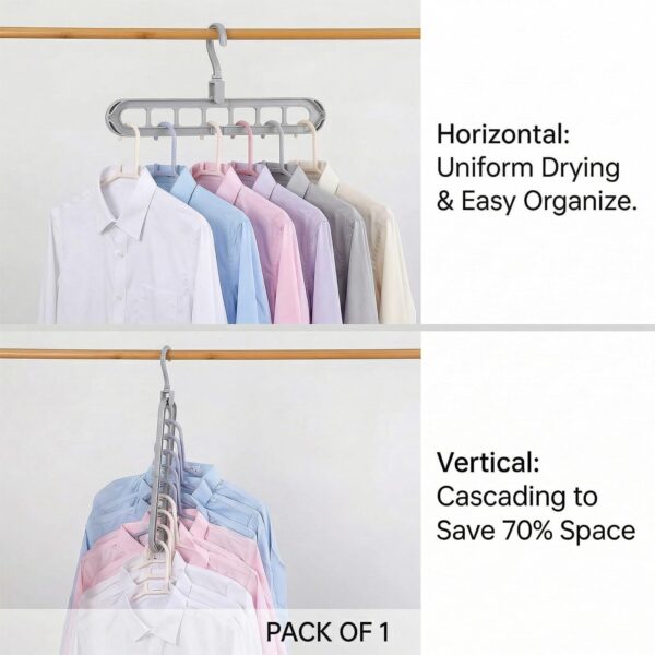 4 Cabides Organizadores Multiusos Poupa Espaço para Roupa e Acessórios - Cinzento