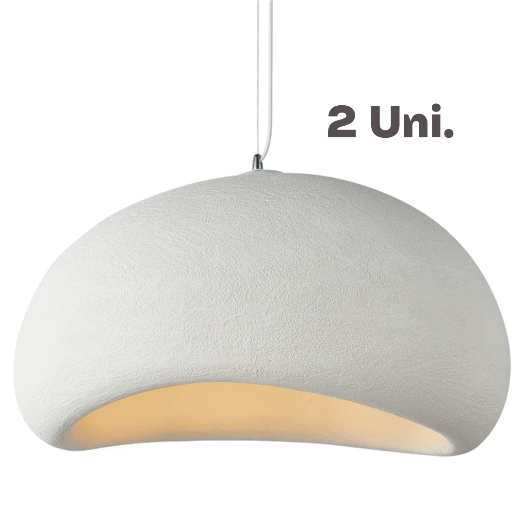 (x2) Candeeiro de Teto Suspenso Estilo Japonês E27 Wabi-Sabi Ninho de Pássaro 30cm
