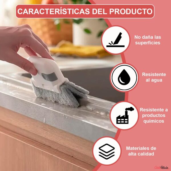 (x2) Escova de Limpeza para Juntas e Calhas Cablepelado Ergonómica Multiusos - Preto