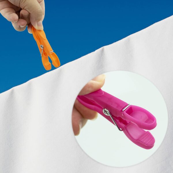 48 Molas de Roupa de Plástico Resistentes ao Vento Multiusos - Cores Variadas